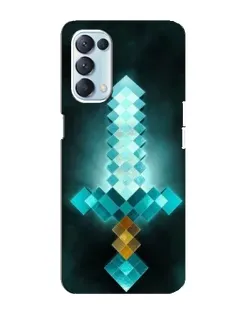 Чехол для OPPO Reno5 4G с картинкой «Алмазный меч неон»
