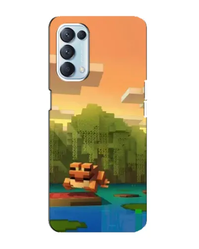 Чехол для OPPO Reno5 4G с картинкой «Майнкрафт закат солнца»