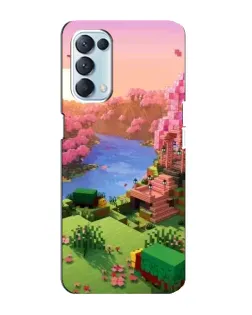 Чехол для OPPO Reno5 4G с картинкой «Розовое дерево Minecraft»