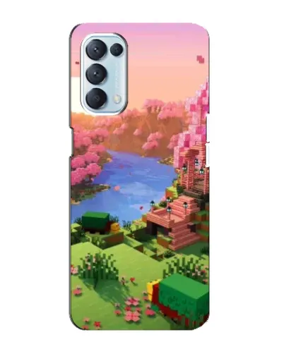 Чехол для OPPO Reno5 4G с картинкой «Розовое дерево Minecraft»