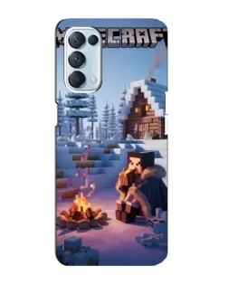 Чехол для OPPO Reno5 4G с картинкой «Зимний Minecraft»