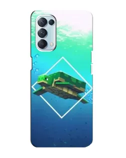Чехол для OPPO Reno5 4G с картинкой «Черепаха Minecraft»