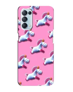 Чехол для OPPO Reno5 4G с картинкой «Единороги на розовом»