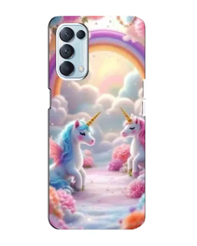 Чехол для OPPO Reno5 4G с картинкой «Радуга и единороги» Чехол для OPPO Reno5 4G с картинкой «Радуга и единороги»