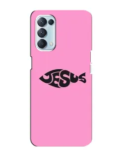 Чехол для OPPO Reno5 4G с картинкой «Розовый символ  Jesus»