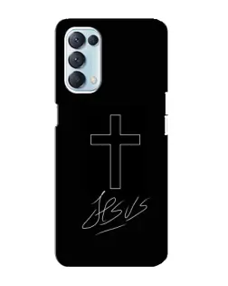 Чехол для OPPO Reno5 4G с картинкой «Графический крест Jesus»
