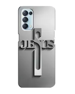Чехол для OPPO Reno5 4G с картинкой «Металлический крест Jesus»