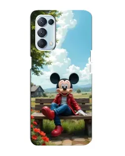 Чехол для OPPO Reno5 4G с картинкой «Микки на скамейке»