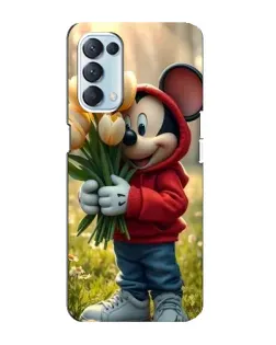 Чехол для OPPO Reno5 4G с картинкой «Микки с тюльпанами»
