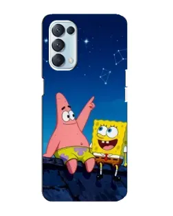 Чехол для OPPO Reno5 4G с картинкой «Губка Боб и Патрик ночью»