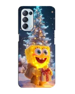 Чехол для OPPO Reno5 4G с картинкой «Рождественский Спанч Боб»