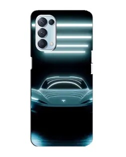 Чехол для OPPO Reno5 4G с картинкой «Tesla в неоне»