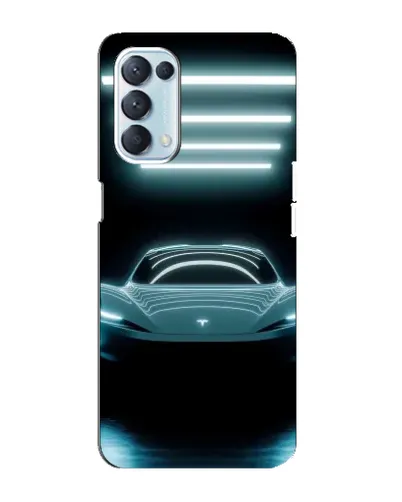 Чехол для OPPO Reno5 4G с картинкой «Tesla в неоне» Чехол для OPPO Reno5 4G с картинкой «Tesla в неоне»