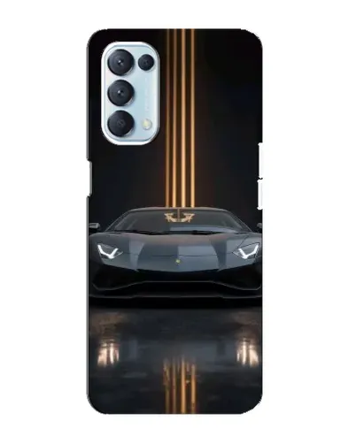Чехол для OPPO Reno5 4G с картинкой «Lamborghini золотые линии»
