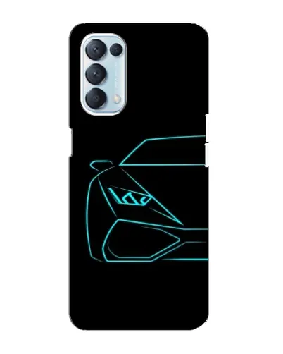 Чехол для OPPO Reno5 4G с картинкой «Голубой силуэт Lamborghini»