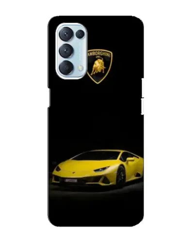 Чехол для OPPO Reno5 4G с картинкой «Lamborghini желтый акцент»