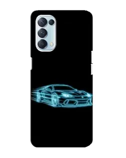 Чехол для OPPO Reno5 4G с картинкой «Неоновый контур Lamborghini»