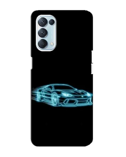 Чехол для OPPO Reno5 4G с картинкой «Неоновый контур Lamborghini»