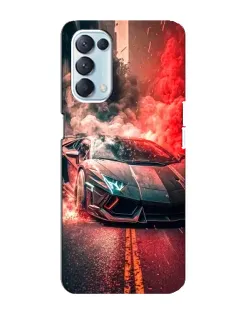 Чехол для OPPO Reno5 4G с картинкой «Lamborghini красный дым»