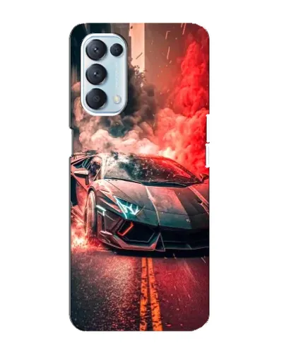 Чехол для OPPO Reno5 4G с картинкой «Lamborghini красный дым»
