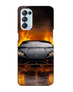 Чехол для OPPO Reno5 4G с картинкой «Lamborghini в огне»