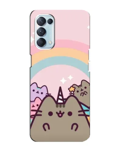 Чехол для OPPO Reno5 4G с картинкой «Единорог Pusheen» Чехол для OPPO Reno5 4G с картинкой «Единорог Pusheen»