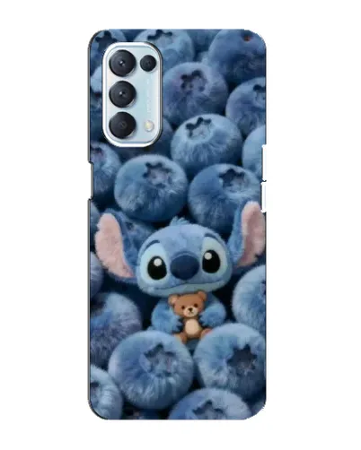 Чехол для OPPO Reno5 4G с картинкой «Стич и голубика» Чехол для OPPO Reno5 4G с картинкой «Стич и голубика»