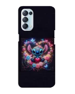 Чохол для OPPO Reno5 4G з картинкою «Stitch у квітах»