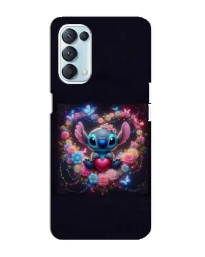 Чехол для OPPO Reno5 4G с картинкой «Stitch в цветах» Чехол для OPPO Reno5 4G с картинкой «Stitch в цветах»