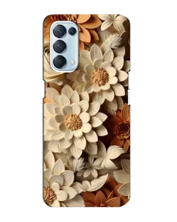 Чехол для OPPO Reno5 4G с картинкой «Бежевый флористический декор»