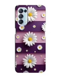 Чехол для OPPO Reno5 4G с картинкой «Ромашки на фиолетовом»