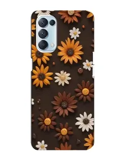 Чехол для OPPO Reno5 4G с картинкой «Узор из маленьких подсолнухов»