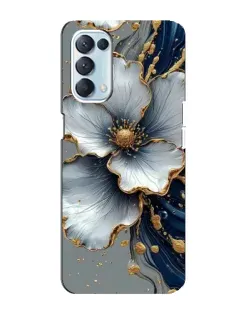 Чехол для OPPO Reno5 4G с картинкой «Белый цветок и золотой флюид»