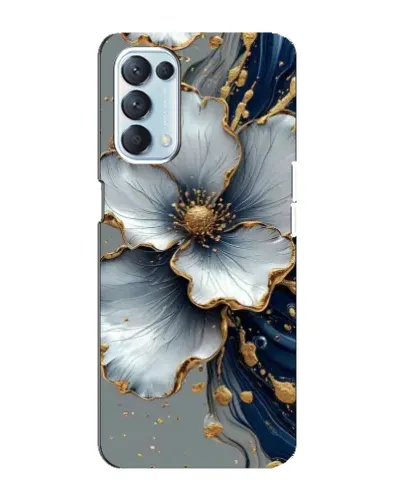 Чехол для OPPO Reno5 4G с картинкой «Белый цветок и золотой флюид» Чехол для OPPO Reno5 4G с картинкой «Белый цветок и золотой флюид»