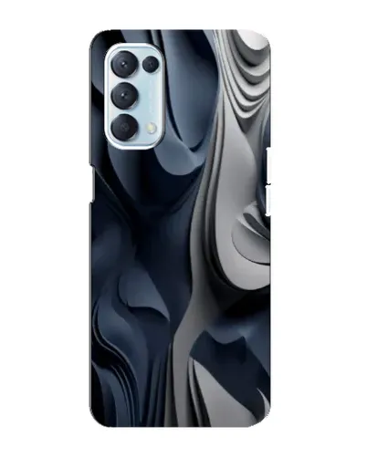 Чехол для OPPO Reno5 4G с картинкой «Объемные синие складки»