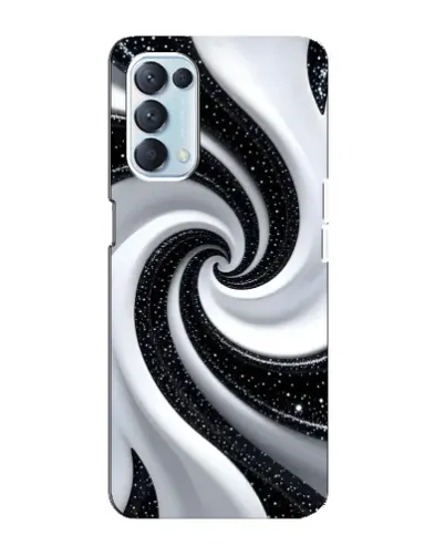 Чехол для OPPO Reno5 4G с картинкой «Черно-белая спираль»
