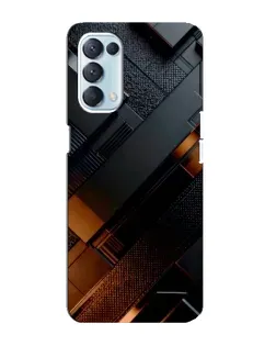Чехол для OPPO Reno5 4G с картинкой «Черные геометрические блоки»