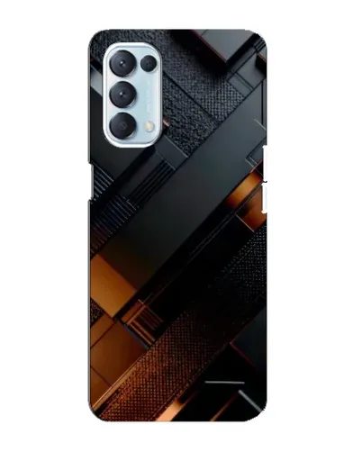Чехол для OPPO Reno5 4G с картинкой «Черные геометрические блоки»