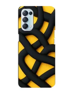 Чехол для OPPO Reno5 4G с картинкой «Черное желтое переплетение»