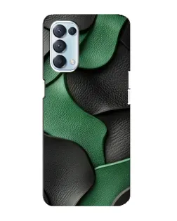Чехол для OPPO Reno5 4G с картинкой «Зеленые кожаные волны»