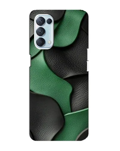 Чехол для OPPO Reno5 4G с картинкой «Зеленые кожаные волны»