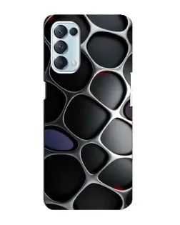 Чехол для OPPO Reno5 4G с картинкой «Объемная темная решетка»