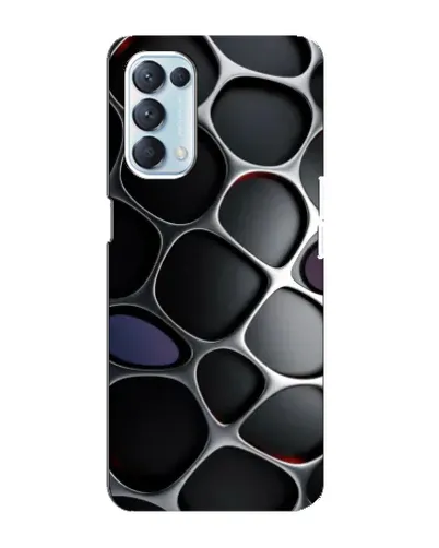 Чехол для OPPO Reno5 4G с картинкой «Объемная темная решетка»