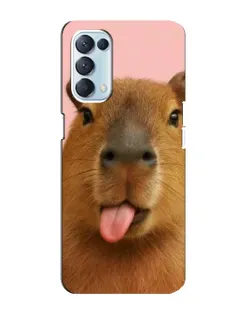 Чехол для OPPO Reno5 4G с картинкой «Капибара с языком»