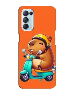 Чехол для OPPO Reno5 4G с картинкой «Капибара на скутере»