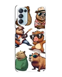 Чехол для OPPO Reno5 4G с картинкой «Крутые капибары музыканты»