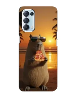 Чехол для OPPO Reno5 4G с картинкой «Капибара с пиццей»