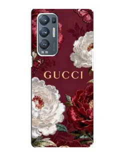Чехол для OPPO Reno5 Pro Plus (5G) с картинкой «Gucci — бордовые розы»