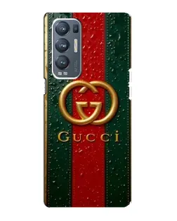 Чехол для OPPO Reno5 Pro Plus (5G) с картинкой «Gucci — фирменная полоса и золото»