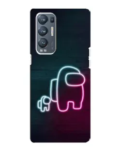 Чехол для OPPO Reno5 Pro Plus (5G) с картинкой «Among Us неон-арт»